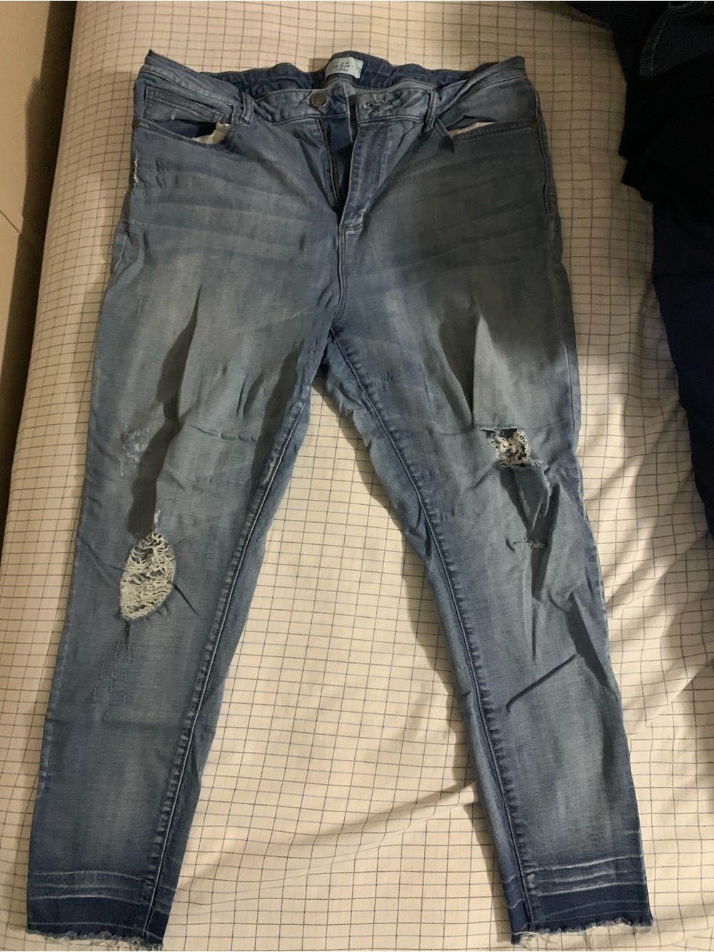 Judy Blue Light Blue Distressed Skinny Jeans